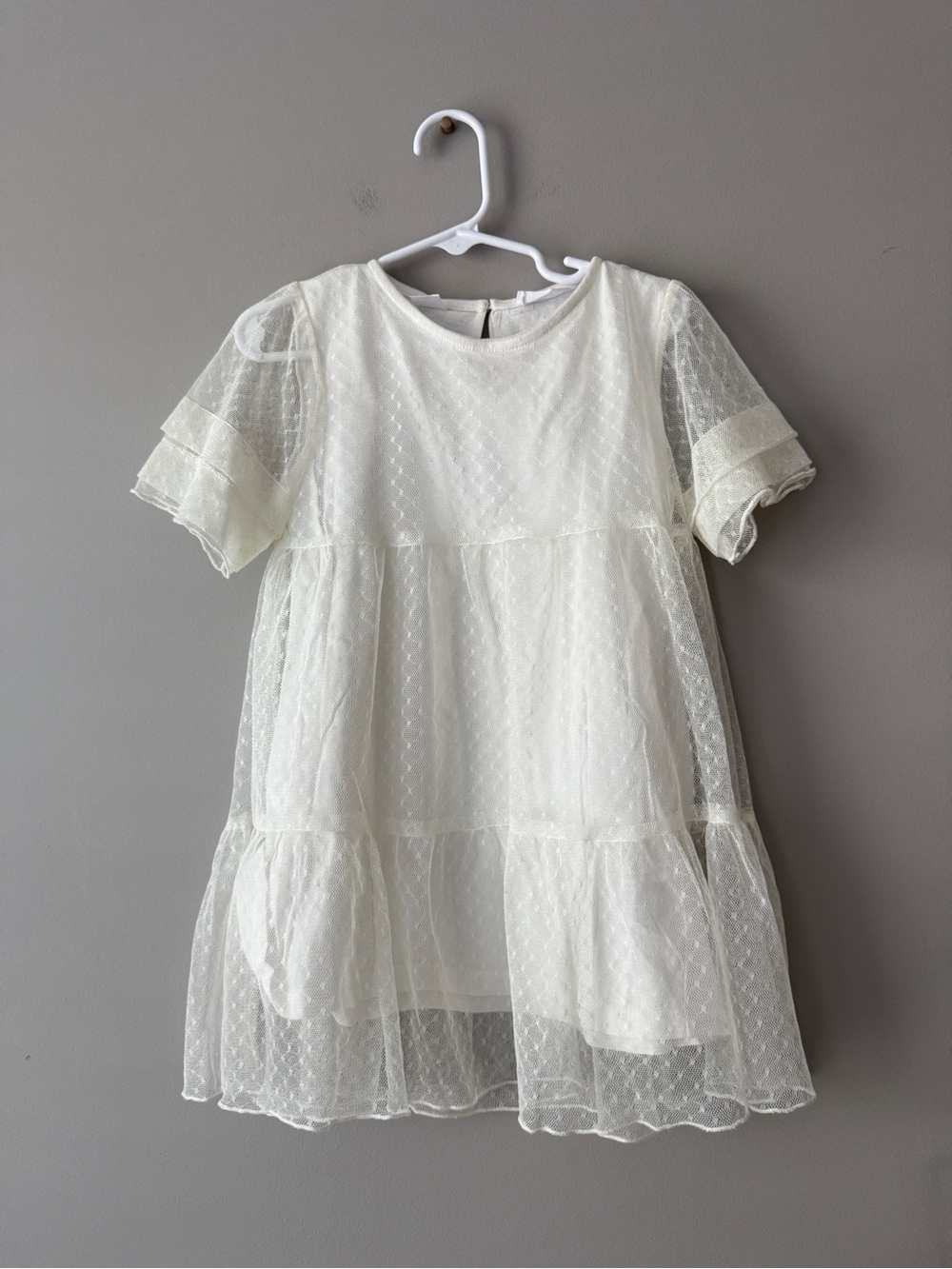 Girls' Zara 3-4 years  Dot Mesh Tiered Dress